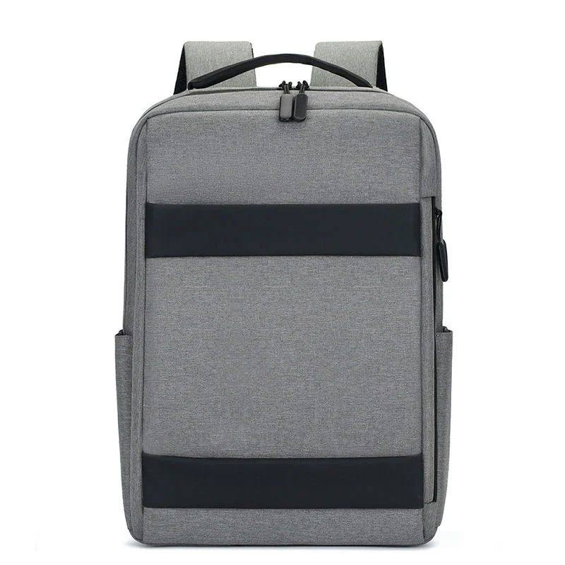 Grey Backpack with Twin Front Bands FD-092 by Feima Bag