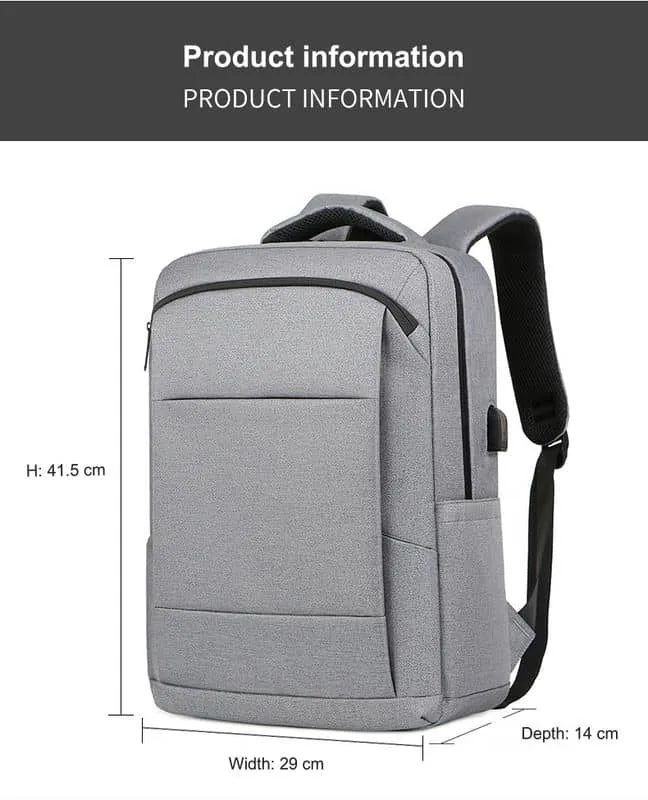 Black Backpack with Two Front Pockets FD-095 by Feima Bag