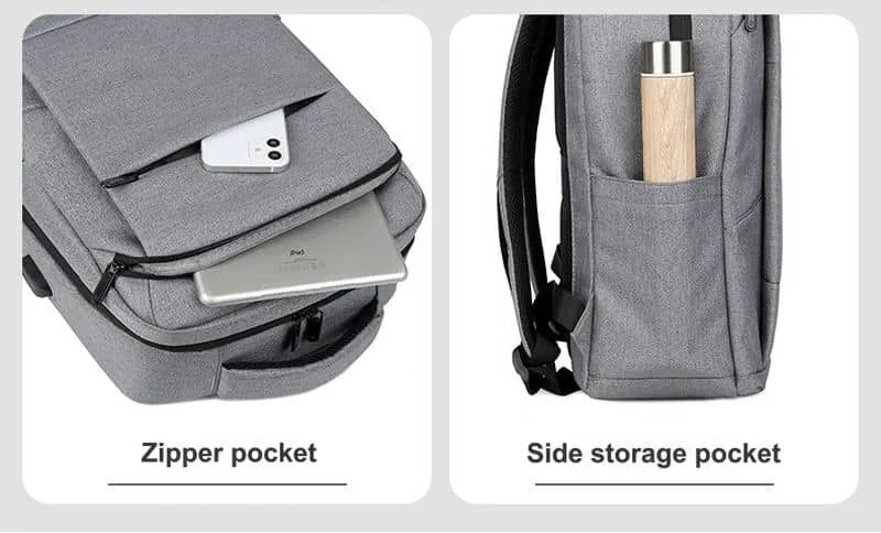 Black Backpack with Two Front Pockets FD-095 by Feima Bag