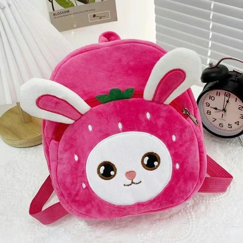 Plush rabbit backpack with face pocket FG-038 by Feima Bag