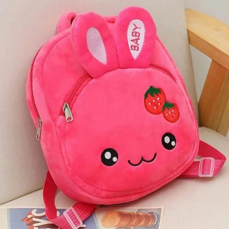 Plush rabbit backpack with face pocket FG-038 by Feima Bag