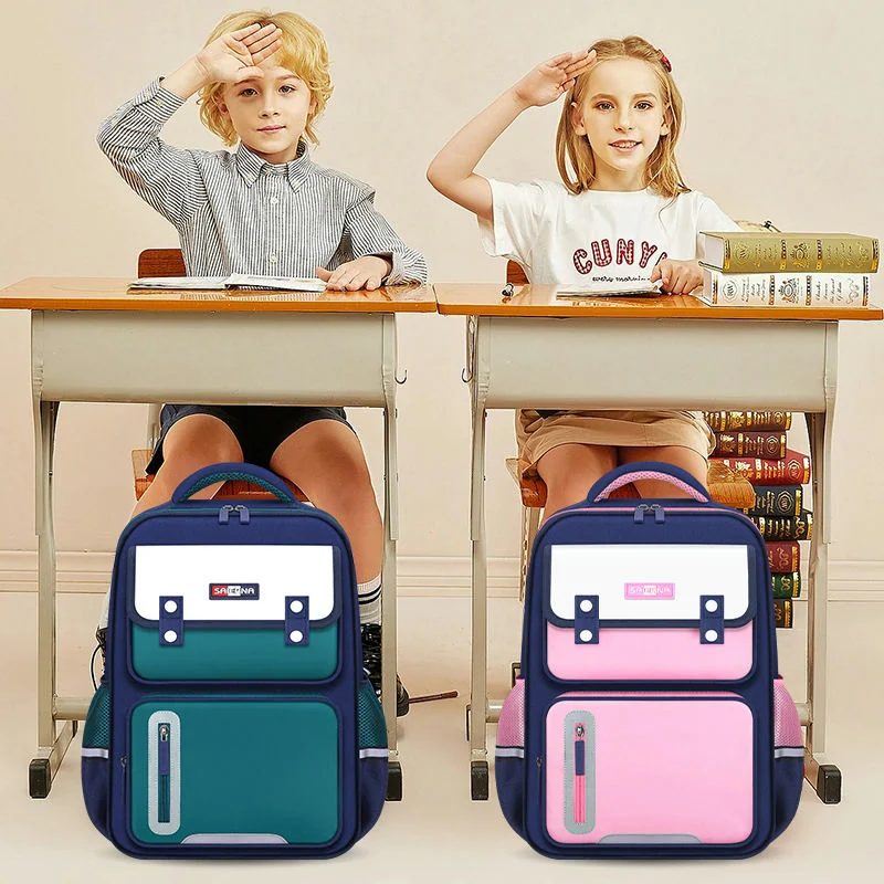 School backpack with flap and vertical front zip FG-052 by Feima Bag