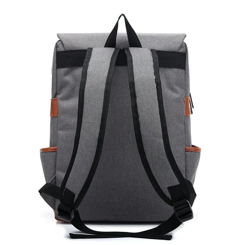 Colour Block School Backpack with Flap FG-072 by Feima Bag