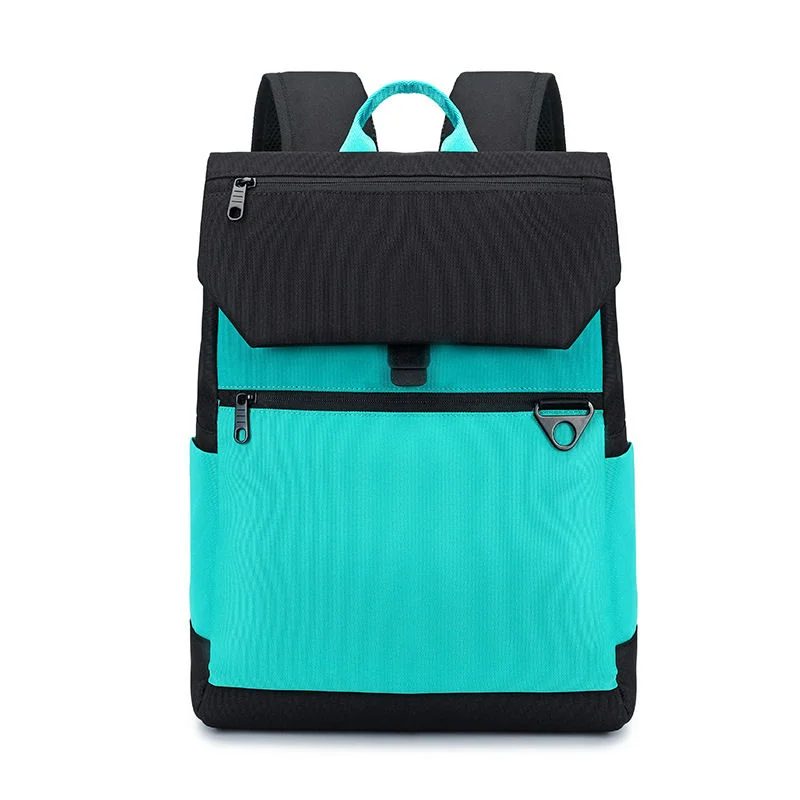 Colour Block School Backpack with Flap FG-072 by Feima Bag