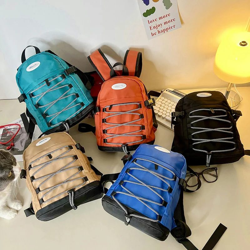 School backpack with crossed front cord FG-084 by Feima Bag