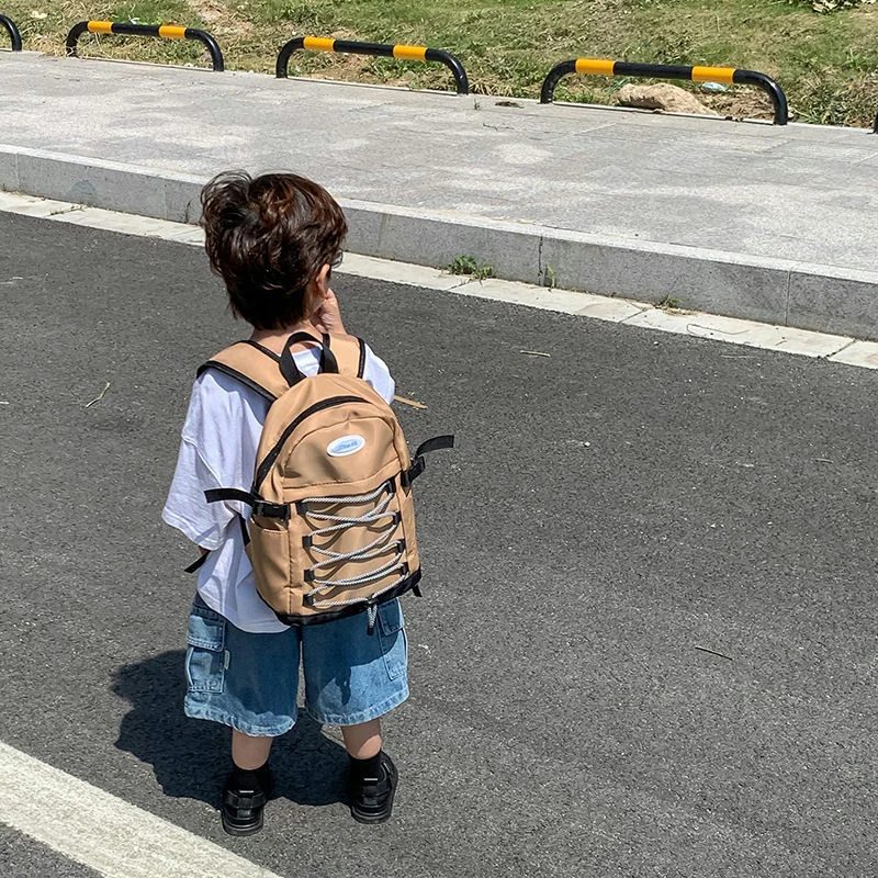 School backpack with crossed front cord FG-084 by Feima Bag