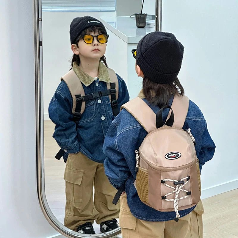 Small School Backpack with Front Cord and Mesh Pockets FG-089 by Feima Bag
