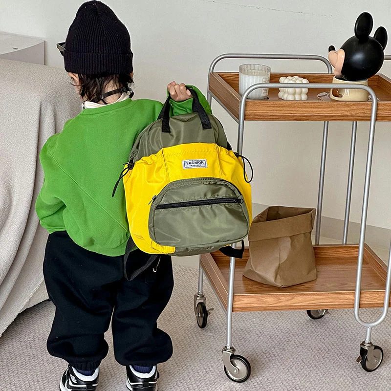Two Tone School Backpack with Front Zip Pocket FG-091 by Feima Bag