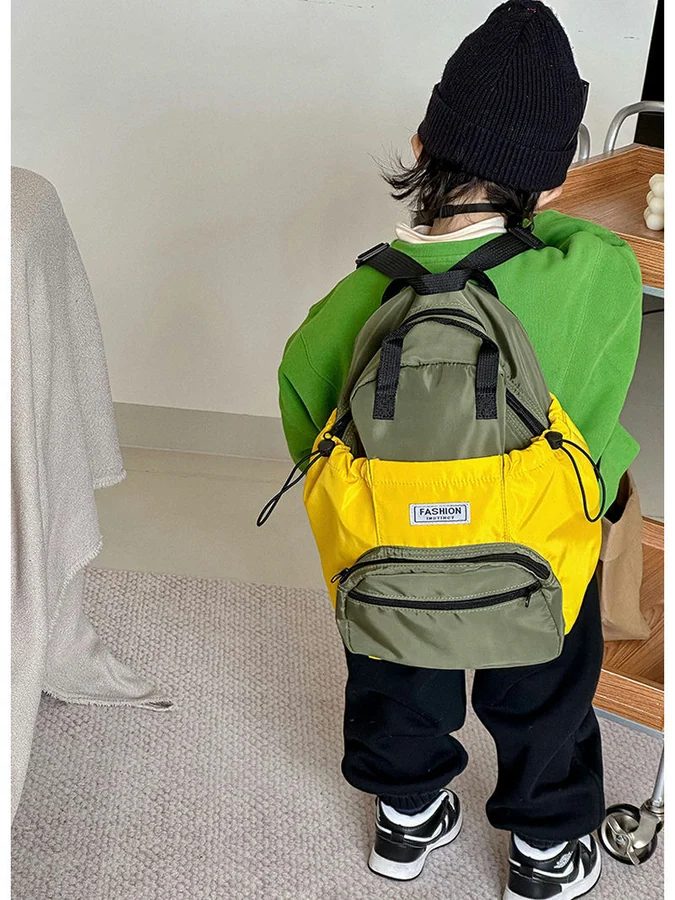 Two Tone School Backpack with Front Zip Pocket FG-091 by Feima Bag