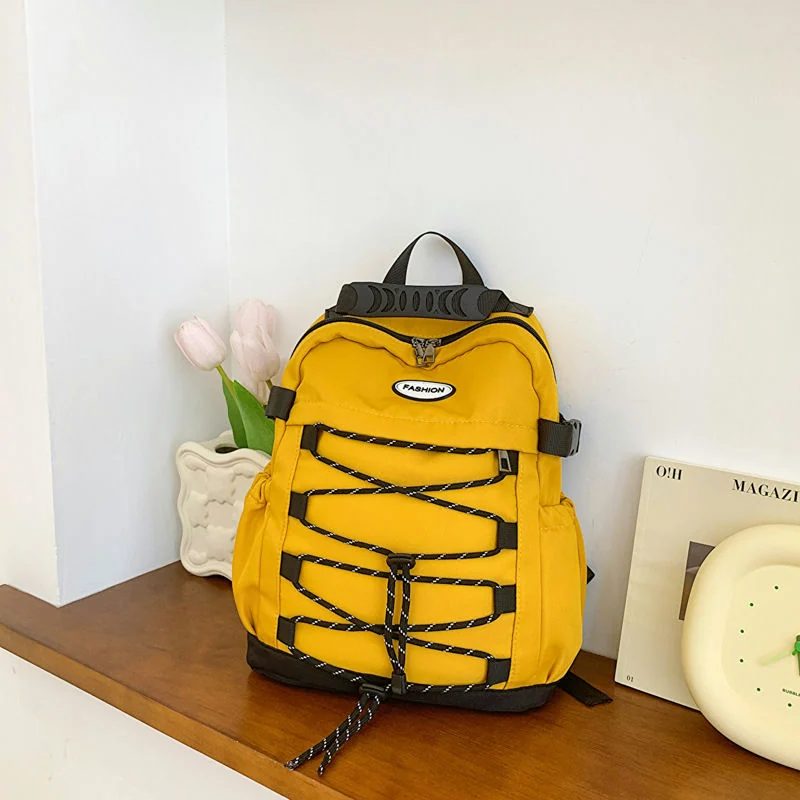 School Backpack with Front Cord Lacing FG-092 by Feima Bag