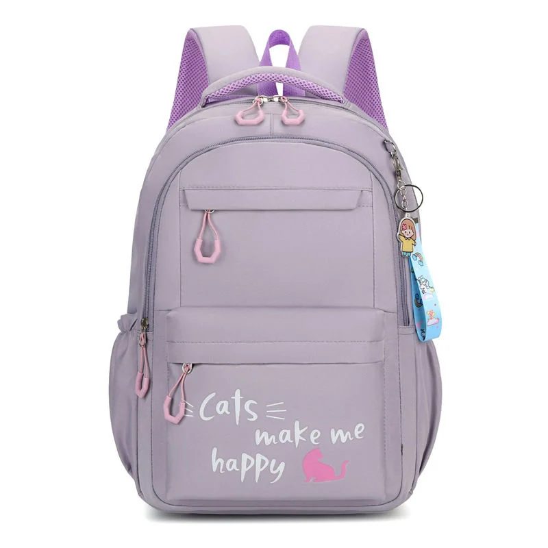 School Backpack with Two Front Pockets and Cat Print FG-097 by Feima Bag