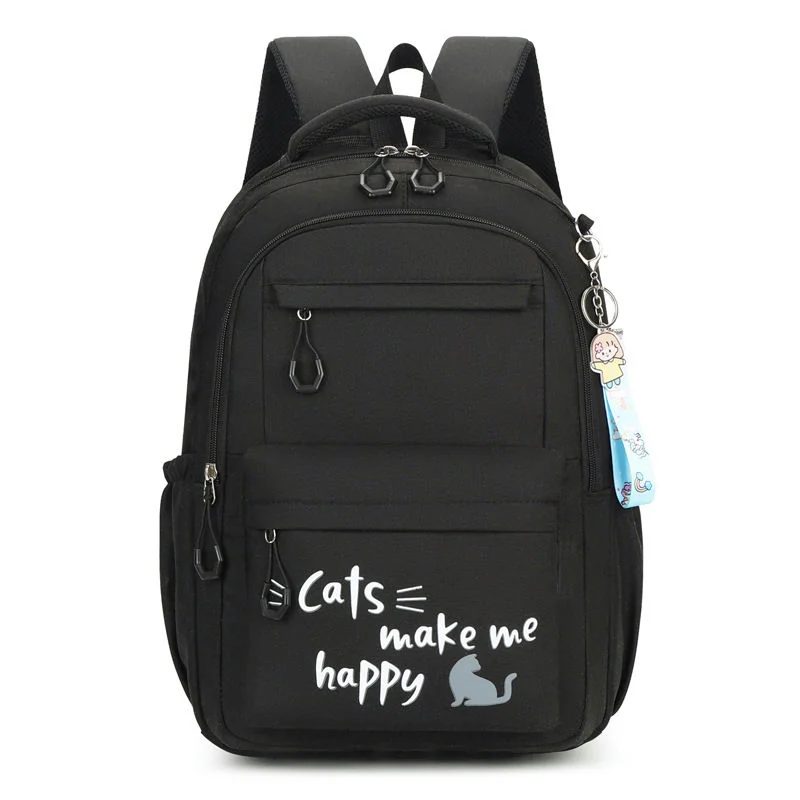 School Backpack with Two Front Pockets and Cat Print FG-097 by Feima Bag