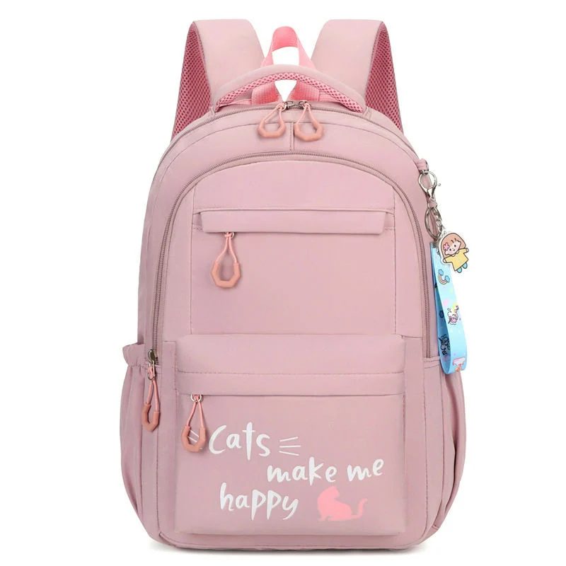 School Backpack with Two Front Pockets and Cat Print FG-097 by Feima Bag