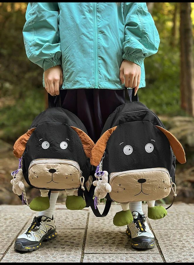 Dog Character Backpack with Muzzle Front Pocket FG-103 by Feima Bag