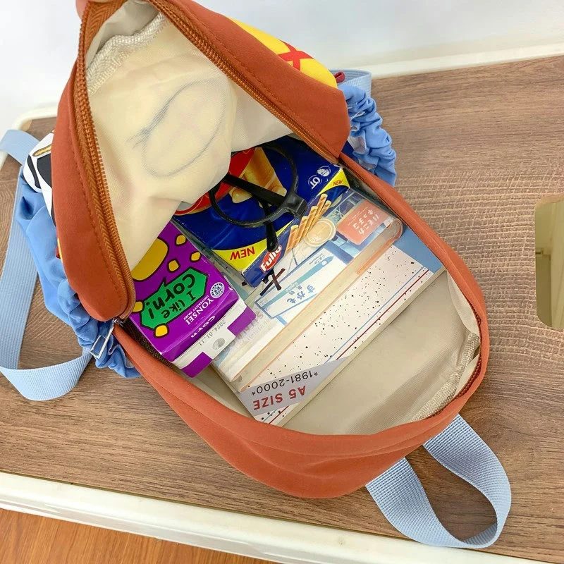 Colour-Block Canvas School Backpack FG-104G by Feima Bag