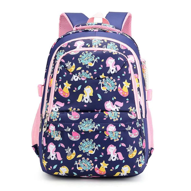 Printed school backpack with curved front zips FG-106 by Feima Bag