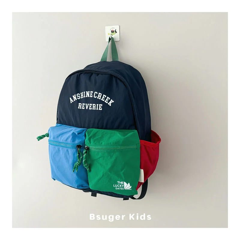 School Backpack with Twin Colour Block Pockets FG-119 by Feima Bag