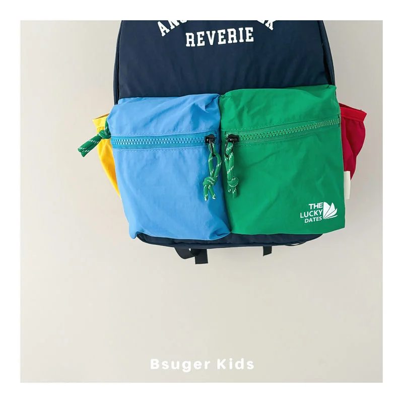 School Backpack with Twin Colour Block Pockets FG-119 by Feima Bag