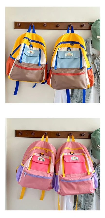 School Backpack with Upper Flap and Lower Zip Pockets FG-128 by Feima Bag