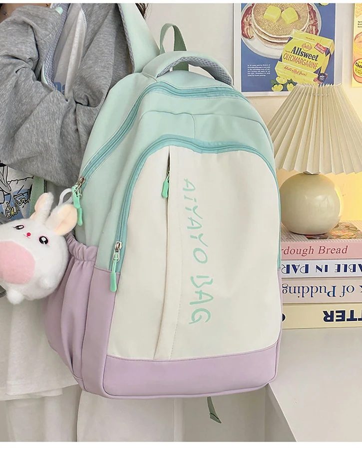 Colour-Block Backpack with a Tall Front Panel FG-140 by Feima Bag