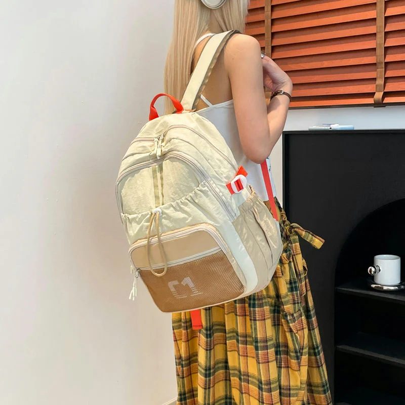 Backpack with a Gathered Front and Mesh Pocket FG-141 by Feima Bag