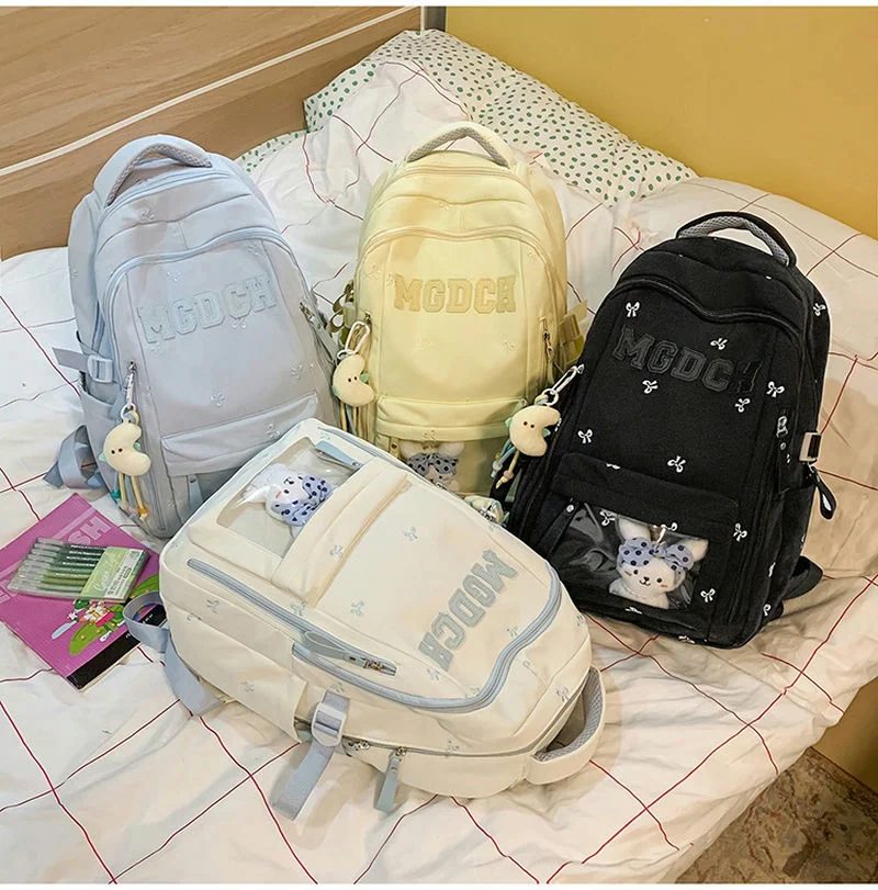 School Backpack with Clear Lower Display Pocket FG-145 by Feima Bag