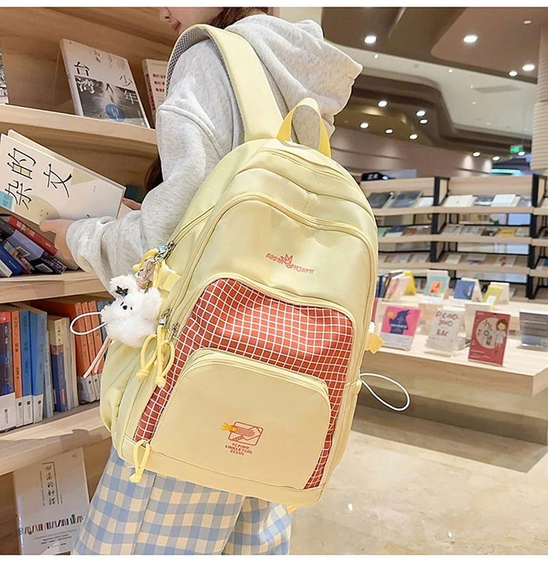 School Backpack with Grid Mesh and Rounded Front Pouch FG-146 by Feima Bag