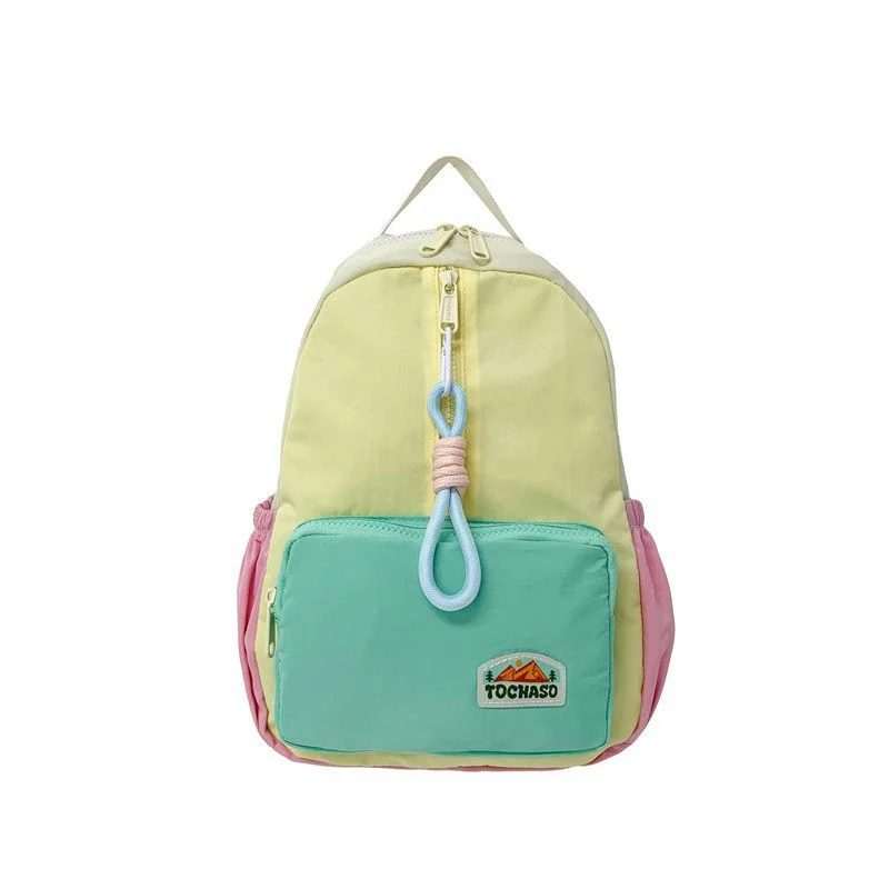 Colour Block School Backpack with Loop Zip Pull FG-151 by Feima Bag