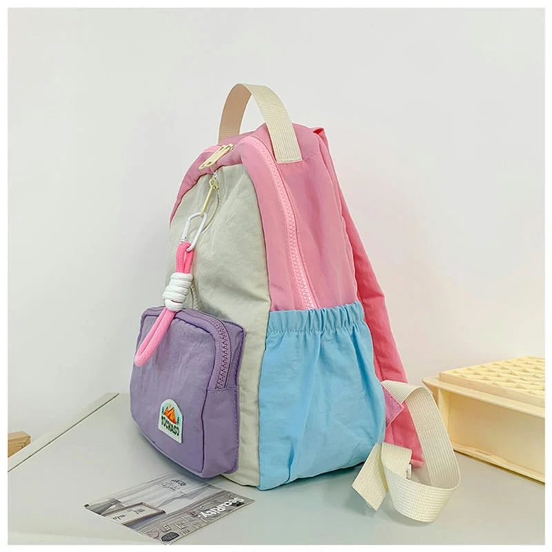 Colour Block School Backpack with Loop Zip Pull FG-151 by Feima Bag