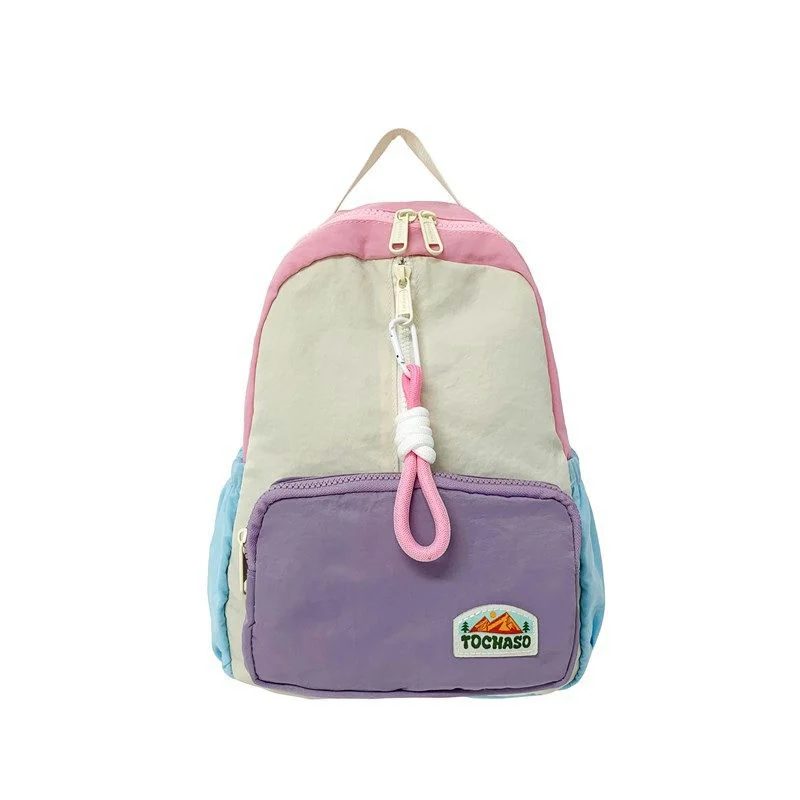 Colour Block School Backpack with Loop Zip Pull FG-151 by Feima Bag
