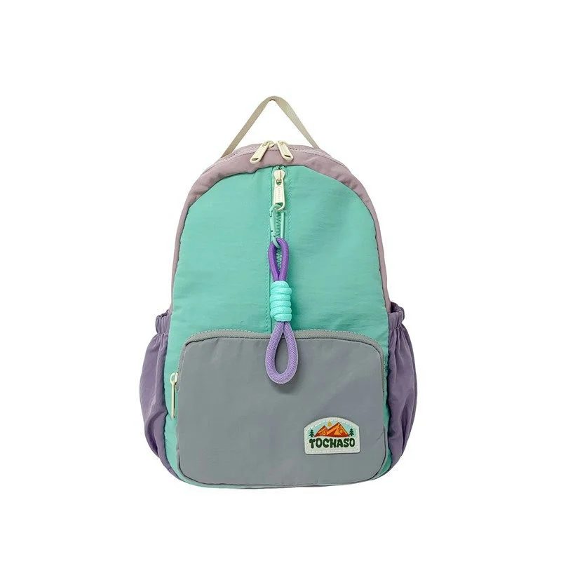 Colour Block School Backpack with Loop Zip Pull FG-151 by Feima Bag