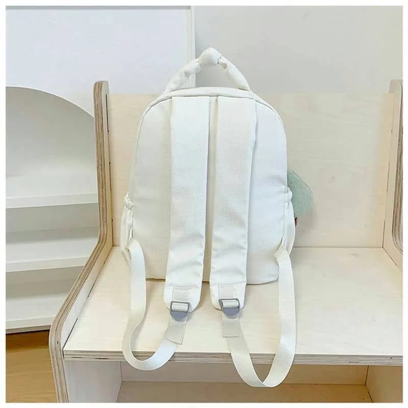 Cream Kids Backpack with Plush Charm FG-153 by Feima Bag