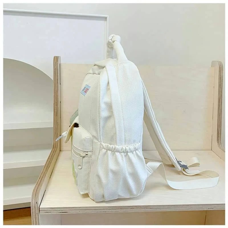 Cream Kids Backpack with Plush Charm FG-153 by Feima Bag