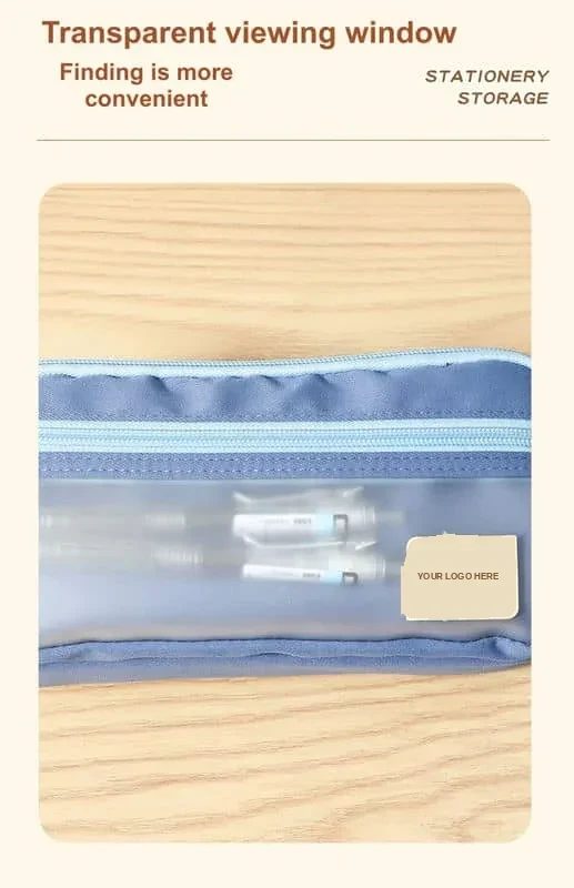 Canvas Pencil Case with Translucent Front Window FPC-002 by Feima Bag