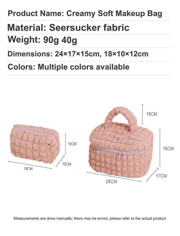 Seersucker Cosmetic Bag in Pouch and Vanity Formats FBB-001 by Feima Bag