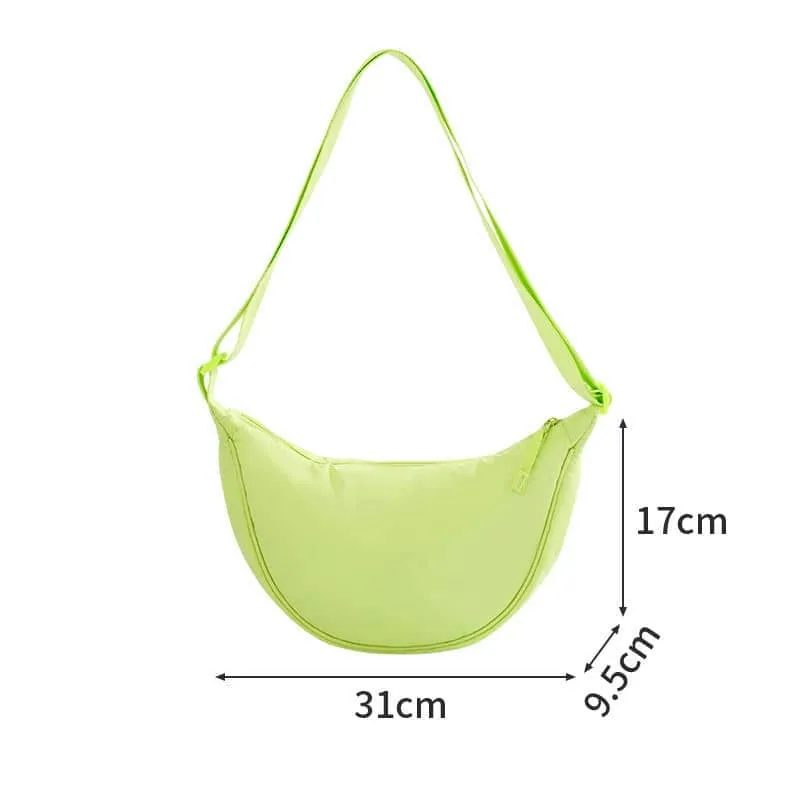 Lime Nylon Crescent Crossbody Bag FE-142 by Feima Bag