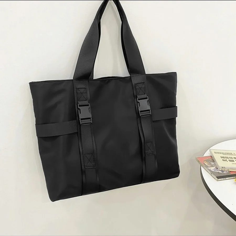 Buckle-Front Tote with Long Webbing Handles FE-152 by Feima Bag
