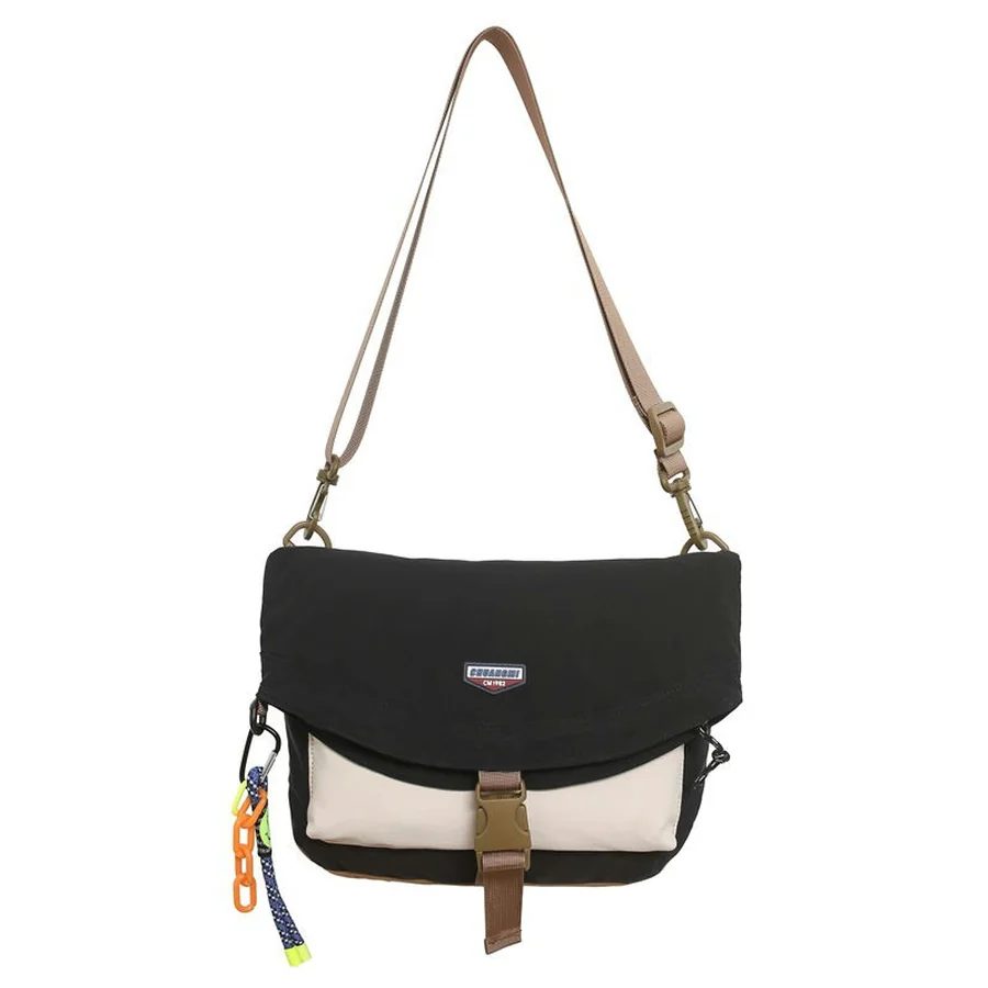 Colour-Block Flap Bag with a Central Buckle FE-159 by Feima Bag