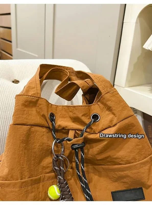 Convertible Drawstring Tote with Twin Front Flaps FE-163 by Feima Bag