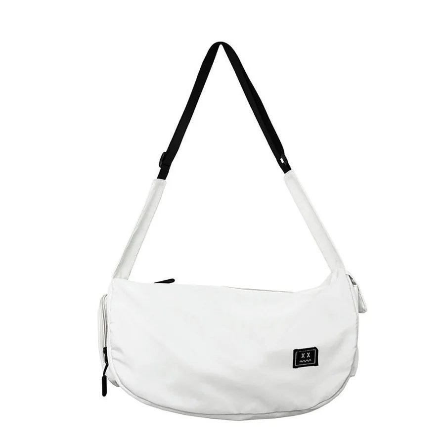 Nylon Crescent Shoulder Bag with Snap Side Pocket FE-164 by Feima Bag