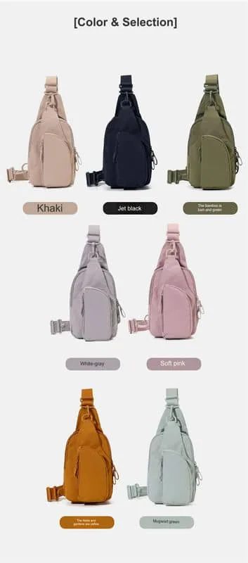 Tapered Sling Bag with Curved Front Zip Panel FE-166 by Feima Bag
