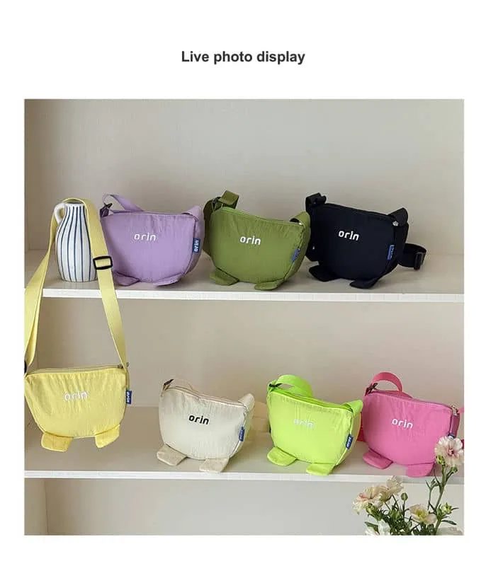 Rounded Mini Shoulder Bag with Decorative Fabric Feet FKS-003 by Feima Bag