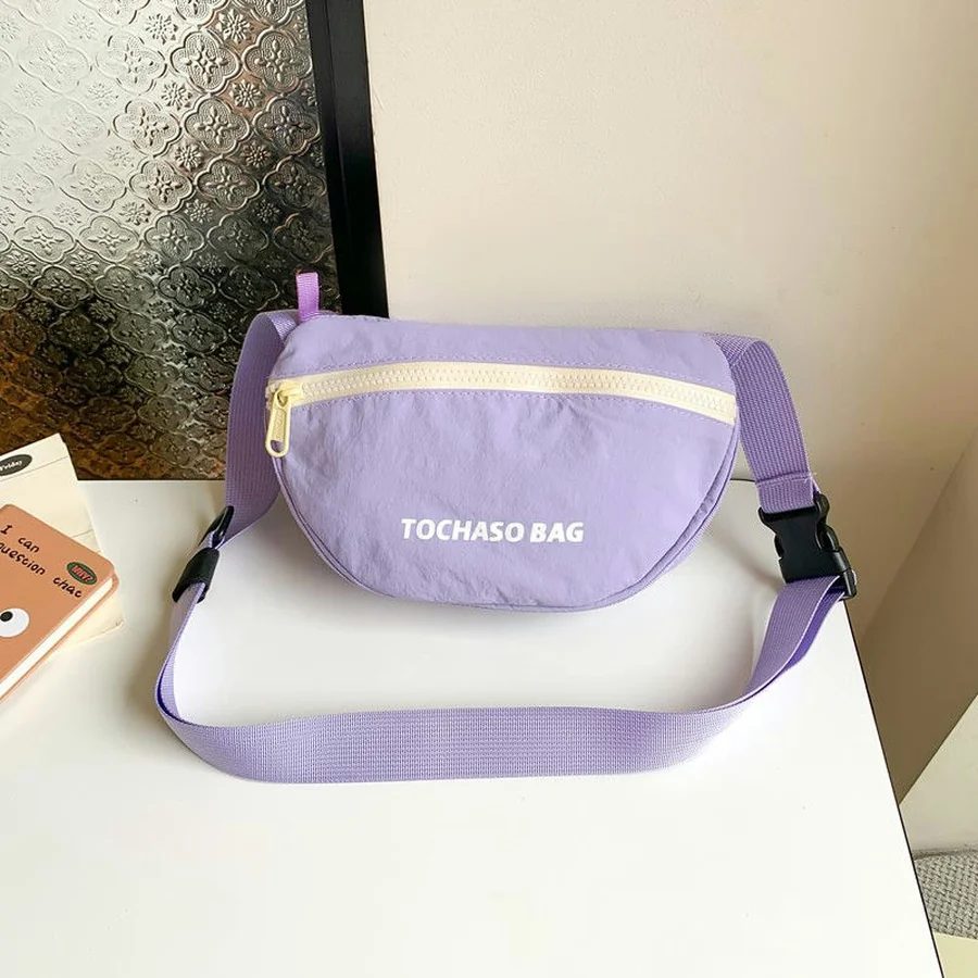 Rounded Crossbody Bag with Contrast Zip Outlines FKS-007 by Feima Bag