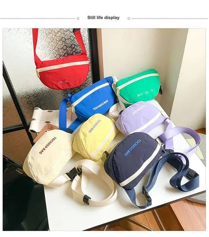 Rounded Crossbody Bag with Contrast Zip Outlines FKS-007 by Feima Bag