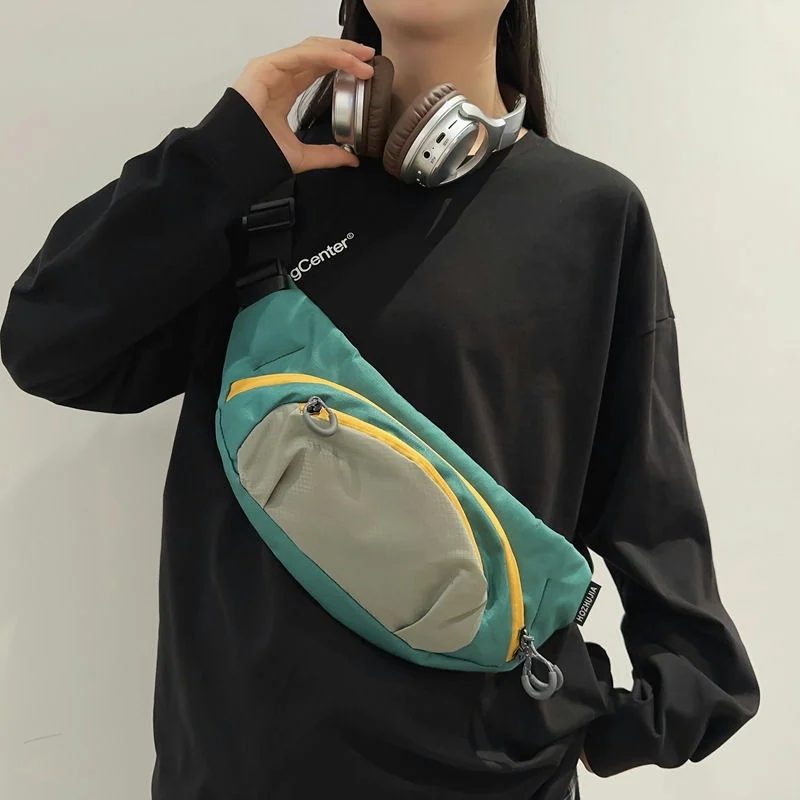 Colour-Block Belt Bag with Rounded Front Pocket FE-118 by Feima Bag