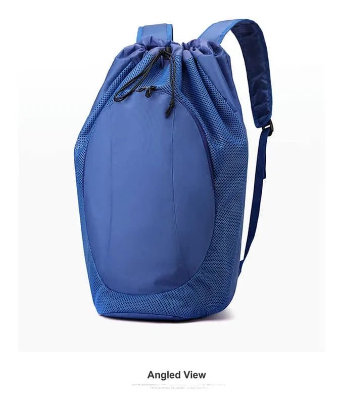 Drawstring Sports Backpack with Oval Front Pocket FS-018 by Feima Bag