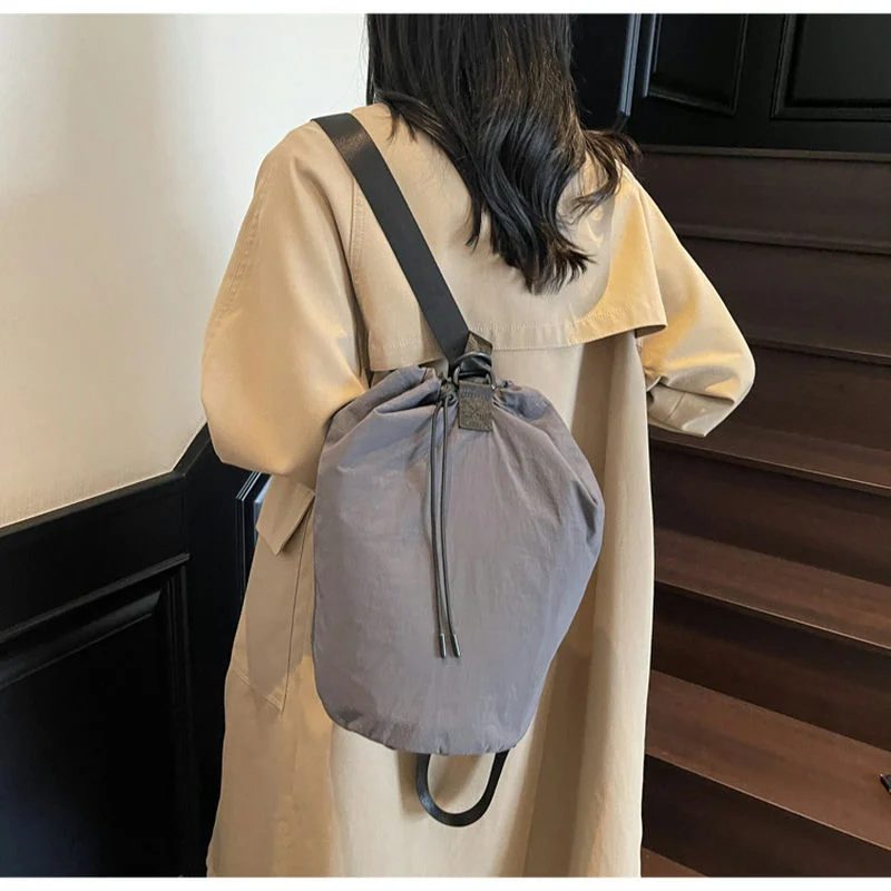 Drawstring Bucket Backpack with Broad Webbing Straps FS-027 by Feima Bag