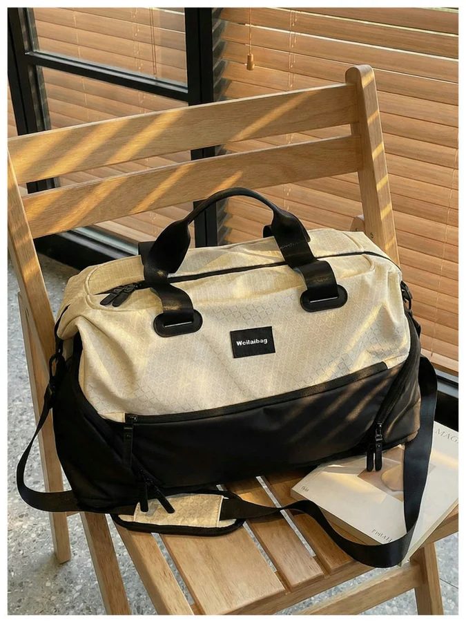 Sports Tote with a Contrast Base and Angled Zip Pockets FS-032 by Feima Bag