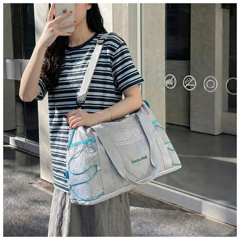 Sports Duffel with Corded Mesh End Pockets FS-034 by Feima Bag