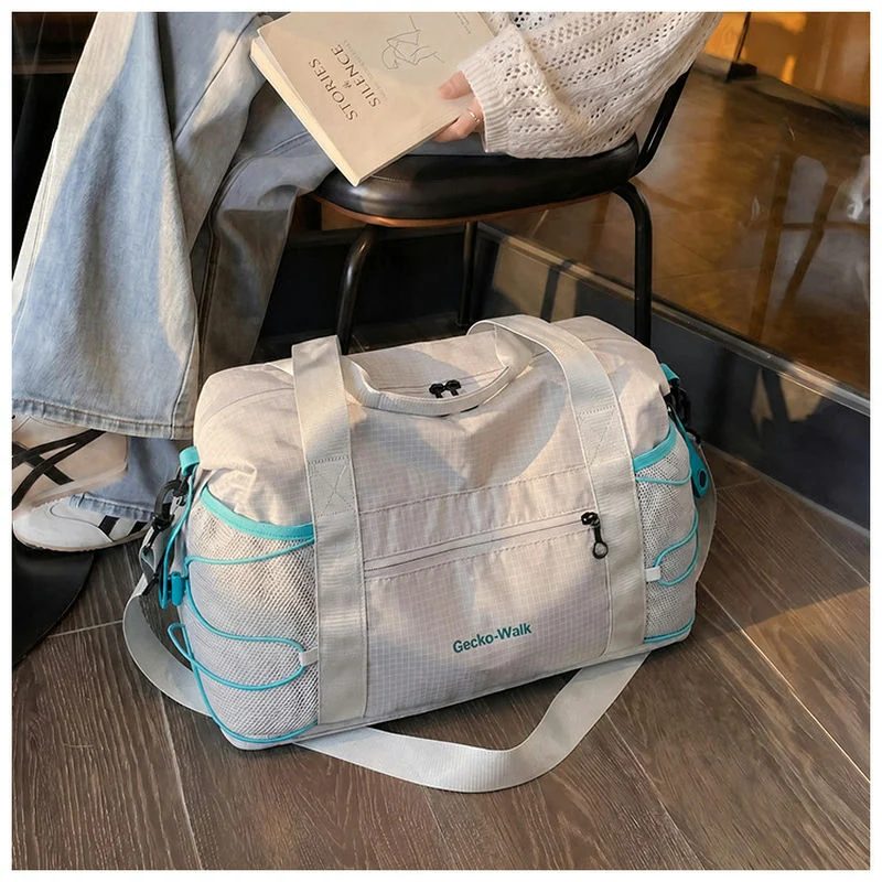 Sports Duffel with Corded Mesh End Pockets FS-034 by Feima Bag